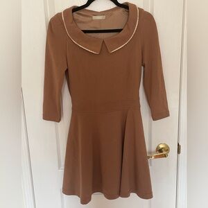 Brown Long Sleeve Dress